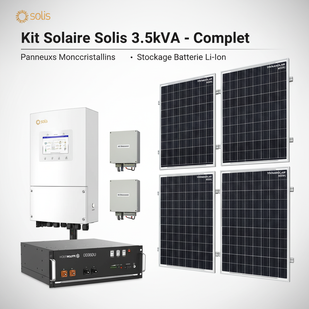 Kit Solaire Solis 3.5kVA - 1800Wc + Batterie 5kWh - Complet